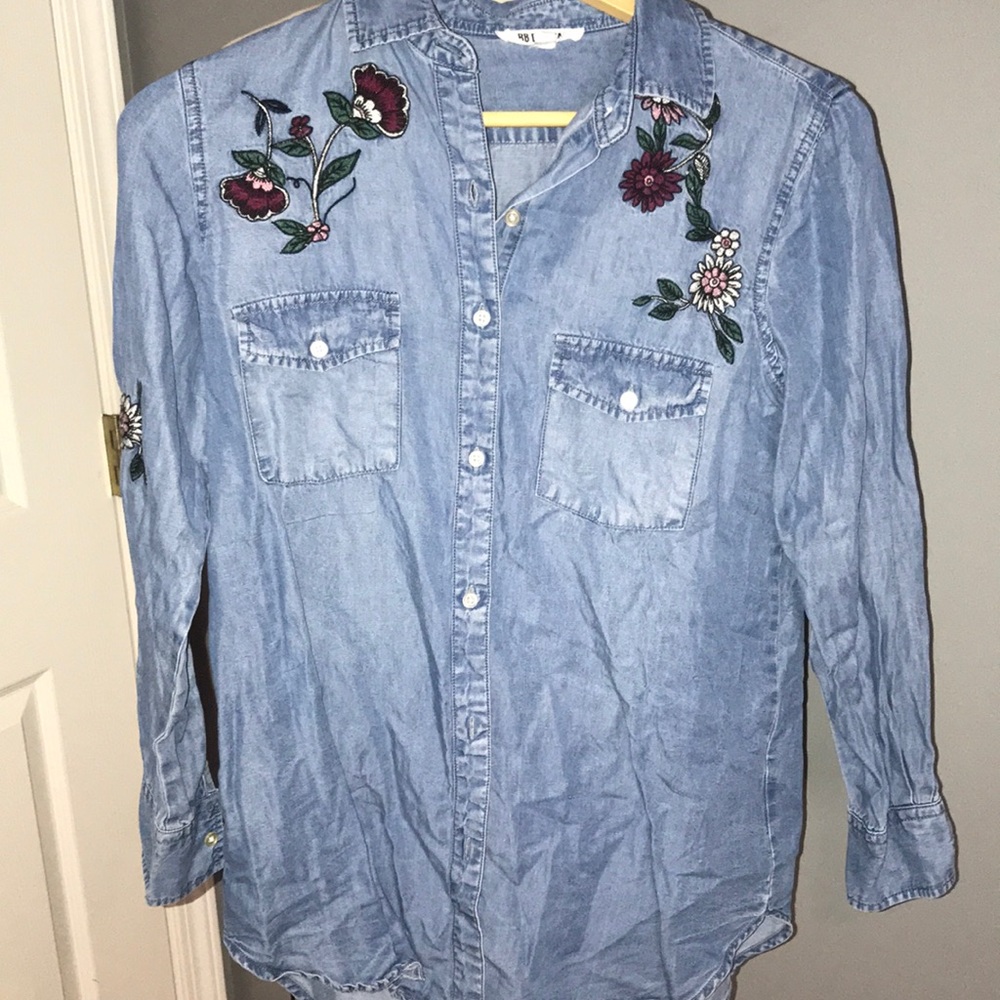 Embroidery Jean material blouse